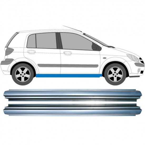 Pannello di riparazione sottoporta lamiera per Hyundai Getz 2002-2010 / Sinistra+Destra / Set 11370