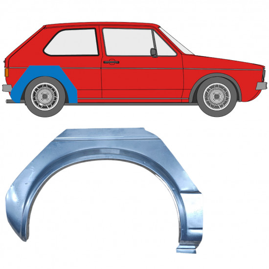 Pannello di riparazione parafango posteriore per Volkswagen Golf 1 1974-1985 / Destra 7103