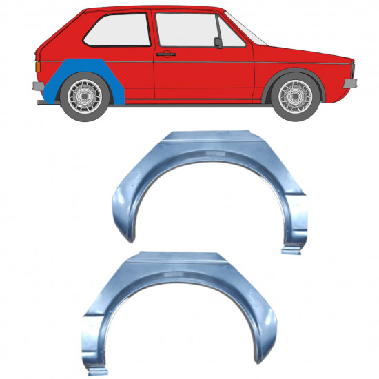 Pannello di riparazione parafango posteriore per Volkswagen Golf 1 1974-1985 / Sinistra+Destra / Set 9454