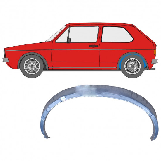 Pannello di riparazione arco ruota posteriore interno per Volkswagen Golf 1 1974-1985 / Sinistra 7843
