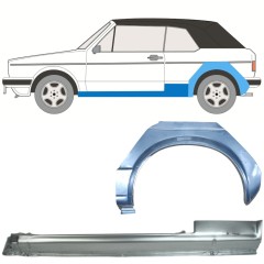 Pannello di riparazione sottoporta e parafango posteriore per Volkswagen Golf 1 1974-1985 / Sinistra / CABRIO / Set 12578