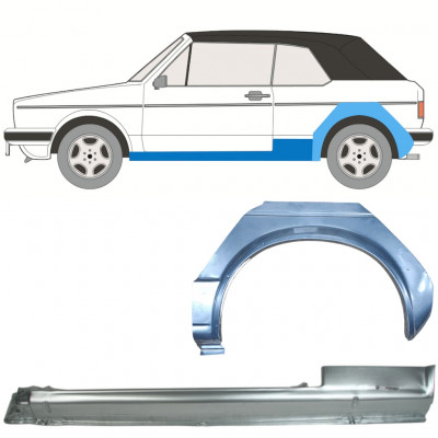 Pannello di riparazione sottoporta e parafango posteriore per Volkswagen Golf 1 1974-1985 / Sinistra / CABRIO / Set 12578