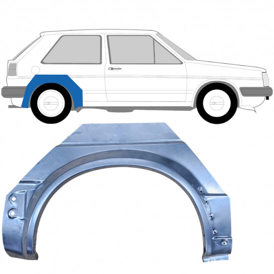 Pannello di riparazione parafango posteriore per Volkswagen Golf 2 1982-1992 / Destra 7099