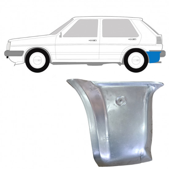 Lamiera di riparazione dell'angolo posteriore per Volkswagen Golf 2 1982-1992 / Sinistra 12019