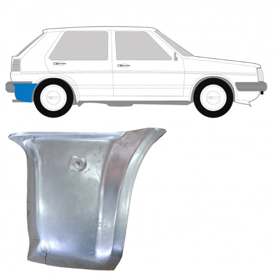 Lamiera di riparazione dell'angolo posteriore per Volkswagen Golf 2 1982-1992 / Destra 12018