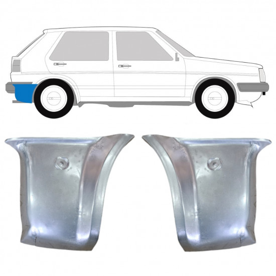 Lamiera di riparazione dell'angolo posteriore per Volkswagen Golf 2 1982-1992 / Sinistra+Destra / Set 12020