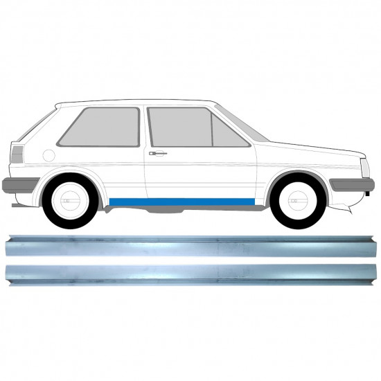 Pannello di riparazione sottoporta lamiera per Volkswagen Golf 2 1982-1992 / Sinistra = Destra (simmetrico) / Set 11286