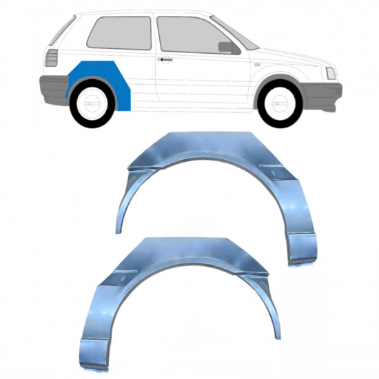 Pannello di riparazione parafango posteriore per Volkswagen Golf 3 1991-1998 / Sinistra+Destra / Set 10252