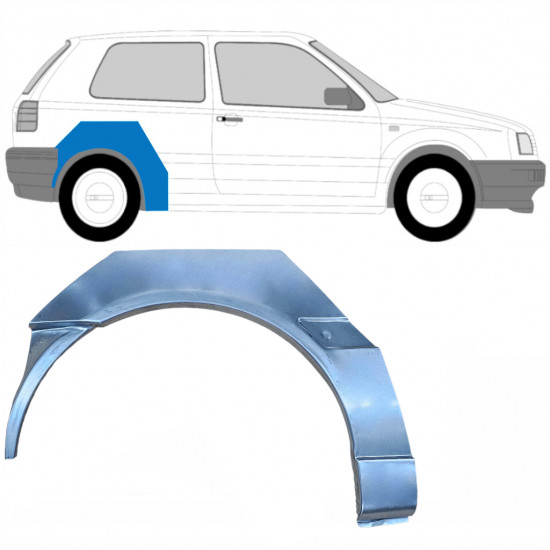 Pannello di riparazione parafango posteriore per Volkswagen Golf 3 1991-1998 / Destra 9089