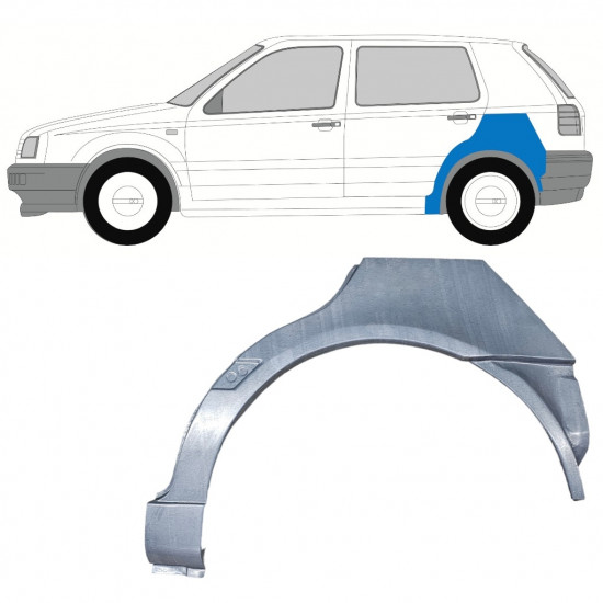 Pannello di riparazione parafango posteriore per Volkswagen Golf 3 1991-1998 / Sinistra 12008