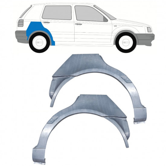 Pannello di riparazione parafango posteriore per Volkswagen Golf 3 1991-1998 / Sinistra+Destra / Set 12009