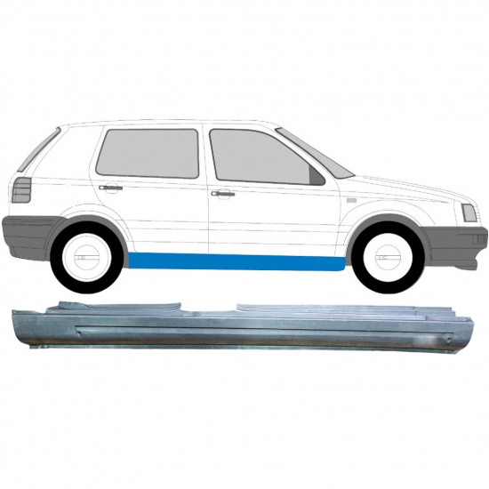 Sottoporta Lamiera Completo per Volkswagen Golf 3 1991-1998 / Destra 7089