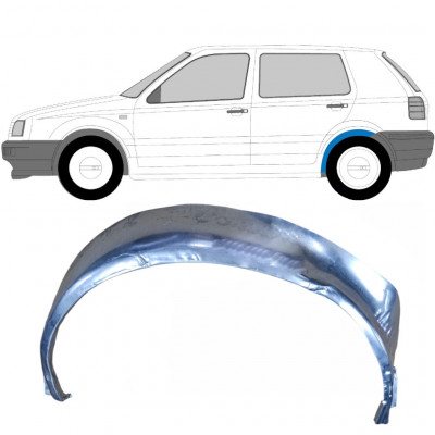 Pannello di riparazione arco ruota posteriore interno per Volkswagen Golf 3 1991-1998 / Sinistra 8899