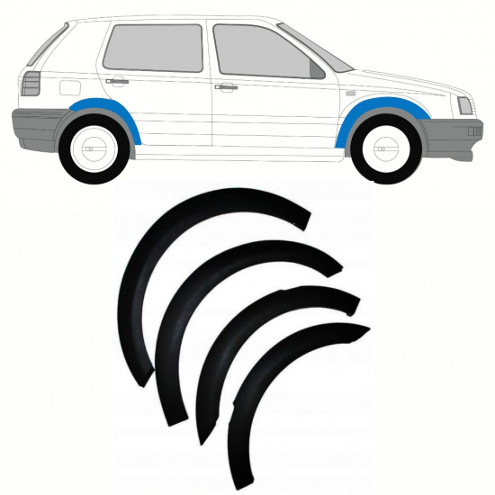 Set di modanature laterali per Volkswagen Golf 3 1991-1998 / Sinistra+Destra 9125