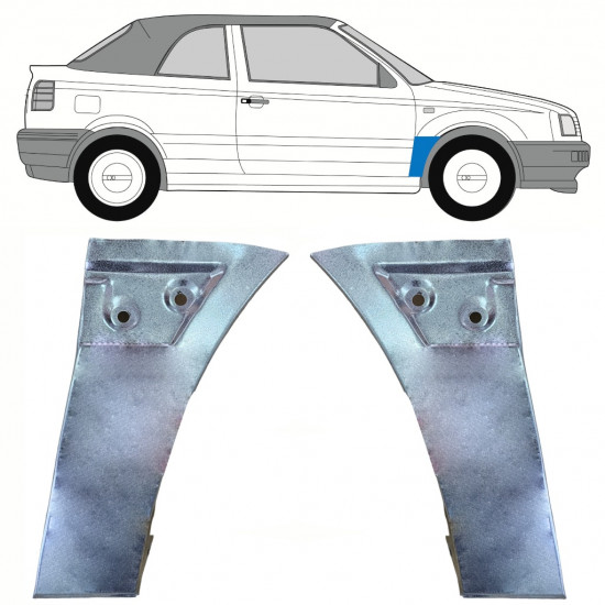 Pannello di riparazione parafango anteriore per Volkswagen Golf 3 1991-1998 / Sinistra+Destra / CABRIO / Set 10199