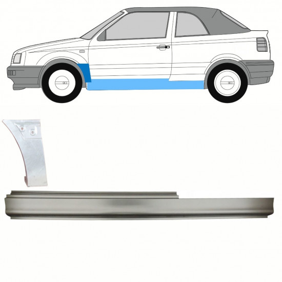 Pannello di riparazione sottoporta e parafango anteriore per Volkswagen Golf 3 1991-1998 / Sinistra / CABRIO / Set 10201