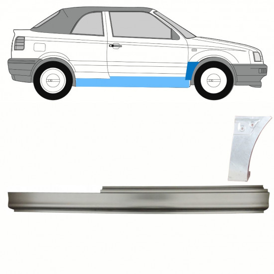 Pannello di riparazione sottoporta e parafango anteriore per Volkswagen Golf 3 1991-1998 / Destra / CABRIO / Set 10200