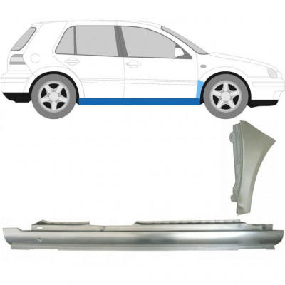 Lamiera di riparazione sottoporta completo e parafango anteriore per Volkswagen Golf 4 1997-2006 / Destra / Set 8727