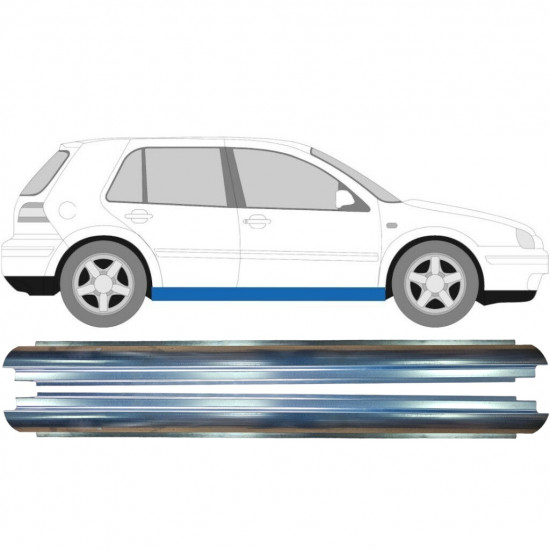Pannello di riparazione sottoporta lamiera per Volkswagen Golf 4 1997-2006 / Sinistra = Destra (simmetrico) / Set 10546