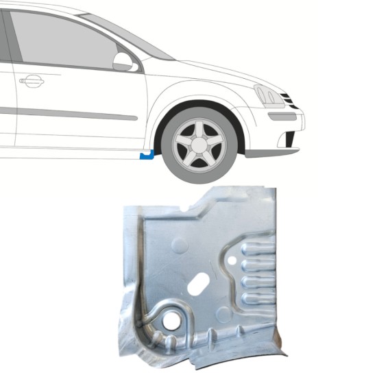 Pannello di riparazione sottoporta sotto la porta per Volkswagen Golf 5 2003-2009 / Destra 14906