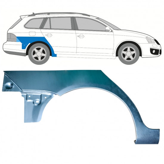Pannello di riparazione parafango posteriore per Volkswagen Golf 5 Variant 2007-2010 / Destra 12905
