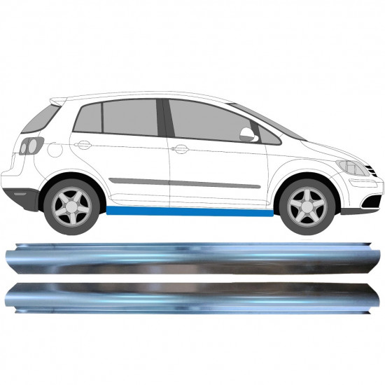 Pannello di riparazione sottoporta lamiera per Volkswagen Golf Plus 2005-2013 / Sinistra = Destra (simmetrico) / Set 10484