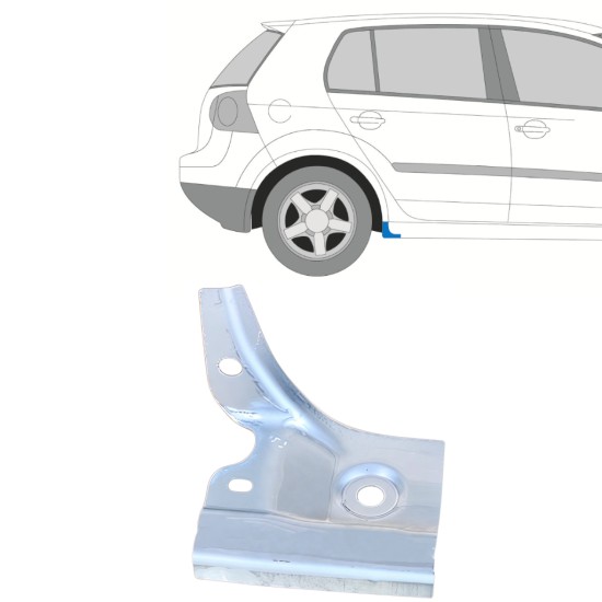 Pannello di riparazione sottoporta sotto la porta per Volkswagen Golf 5 2003-2009 / Destra 16112