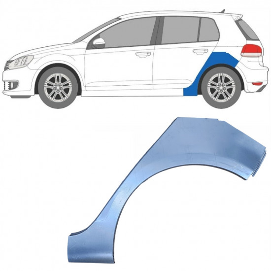 Pannello di riparazione parafango posteriore per Volkswagen Golf 6 2008-2013 / Sinistra 6300