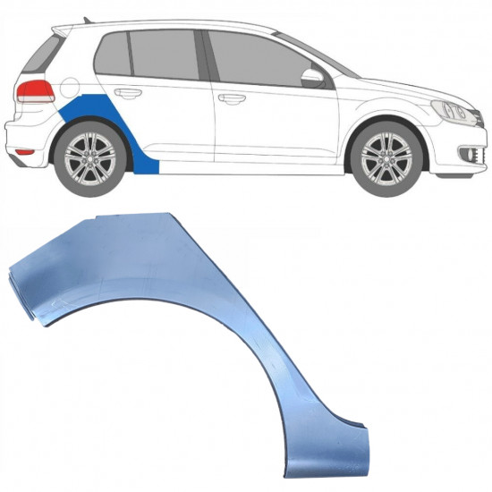 Pannello di riparazione parafango posteriore per Volkswagen Golf 6 2008-2013 / Destra 6302