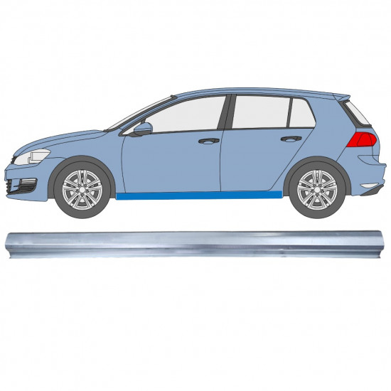 Pannello di riparazione sottoporta lamiera per Volkswagen Golf 7 2012- / Sinistra 12453