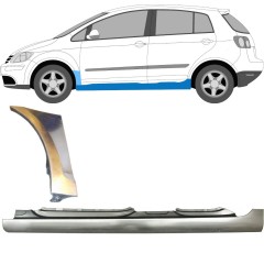 Lamiera di riparazione sottoporta completo e parafango anteriore per Volkswagen Golf Plus 2005-2013 / Sinistra / Set 10381