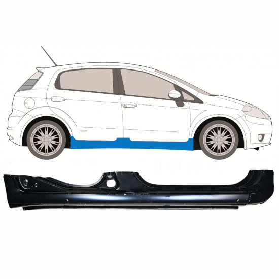 Sottoporta Lamiera Completo per Fiat Grande Punto Evo 2005- / Destra 8637
