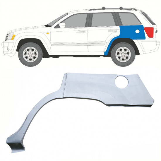 Pannello di riparazione parafango posteriore per Jeep Grand Cherokee 2004-2010 / Sinistra 8972