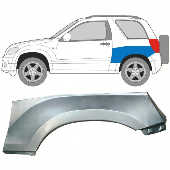Pannello di riparazione sezione superiore parafango posteriore per Suzuki Grand Vitara 2005-2014 / Sinistra 8508