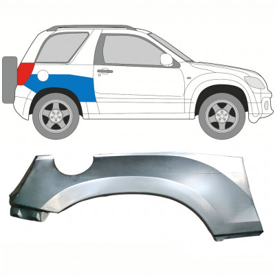 Pannello di riparazione sezione superiore parafango posteriore per Suzuki Grand Vitara 2005-2014 / Destra 8507