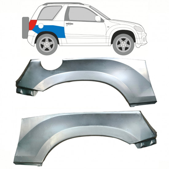 Pannello di riparazione sezione superiore parafango posteriore per Suzuki Grand Vitara 2005-2014 / Sinistra+Destra / Set 10267