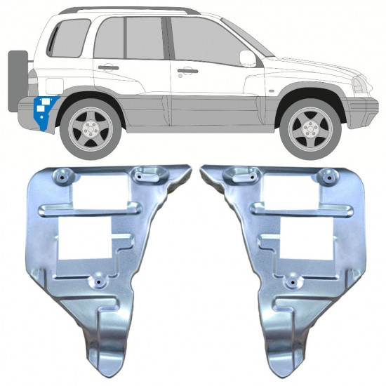 Lamiera di riparazione supporto paraurti posteriore per Suzuki Grand Vitara 1997-2005 / Sinistra+Destra / Set 11701