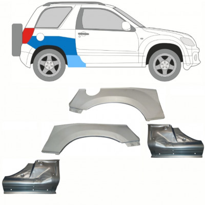 Pannello di riparazione sottoporta e parafango posteriore per Suzuki Grand Vitara 2005-2014 / Set 10842