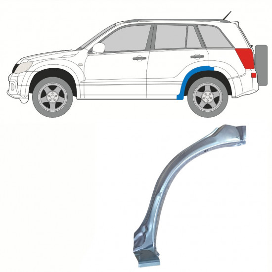 Pannello di riparazione sezione anteriore parafango posteriore per Suzuki Grand Vitara 2005-2014 / Sinistra 10176