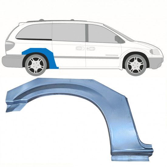 Pannello di riparazione parafango posteriore per Chrysler Voyager 2000-2008 / Destra 8611