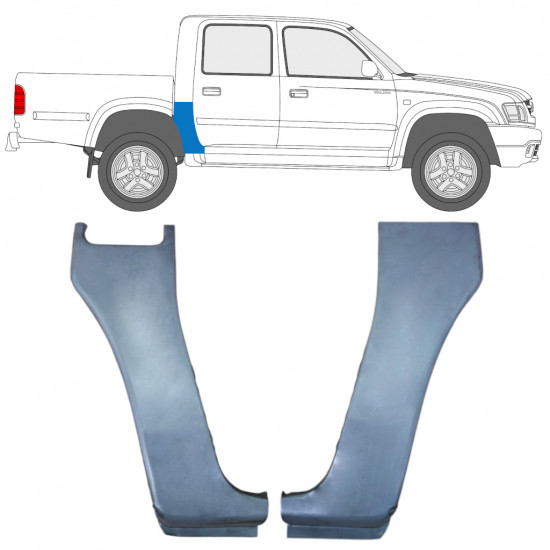 Lamiera di riparazione dell'angolo posteriore per Toyota Hilux 1998-2005 / Sinistra+Destra / Set 10050