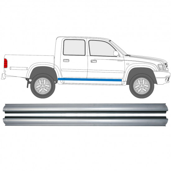 Pannello di riparazione sottoporta lamiera per Toyota Hilux 1998-2005 / Sinistra = Destra (simmetrico) / Set 9965