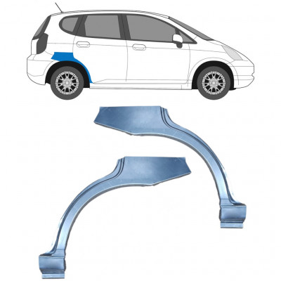 Pannello di riparazione parafango posteriore per Honda Jazz 2002-2008 / Sinistra+Destra / Set 9195