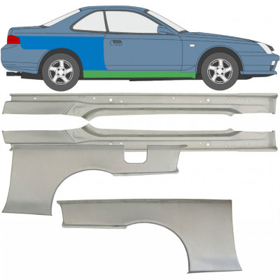 Lamiera di riparazione completo sottoporta e parafango posteriore per Honda Prelude 1996-2001 / Sinistra+Destra / Set 9533
