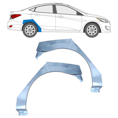 Pannello di riparazione parafango posteriore per Hyundai Accent 2010- / Sinistra / Destra / Set 12804