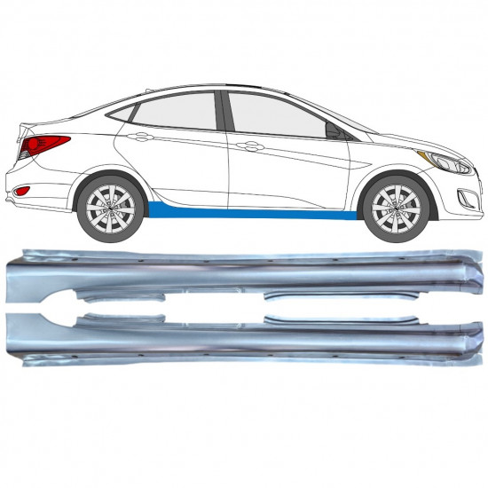 Sottoporta Lamiera Completo per Hyundai Accent 2010- / Sinistra / Destra / Set 12801