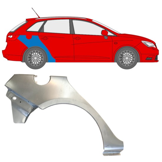 Pannello di riparazione parafango posteriore per Seat Ibiza 2008-2017 / Destra / COMBI 14607