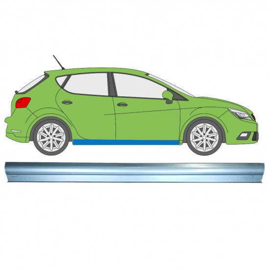 Pannello di riparazione sottoporta lamiera per Seat Ibiza 2008-2017 / Destra 7862
