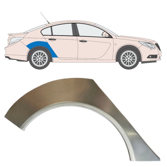 Pannello di riparazione parafango posteriore per Opel Insignia 2008-2017 / Destra 15043
