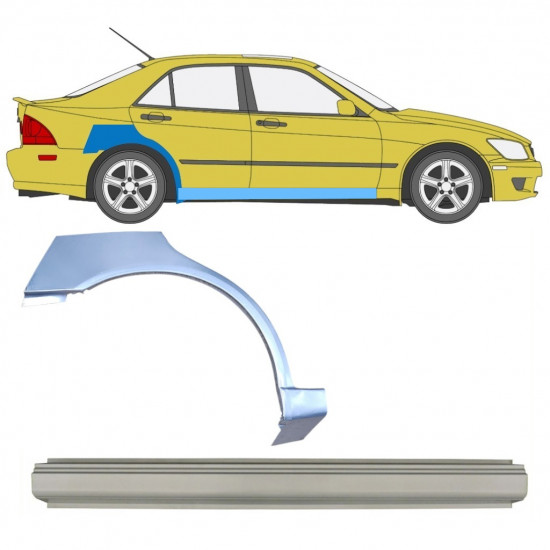 Pannello di riparazione sottoporta e parafango posteriore per Lexus IS 1998-2005 / Destra / Set 10315